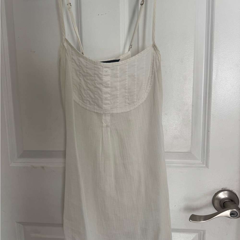 Armani Exchange white sheer top with Adjustable Straps